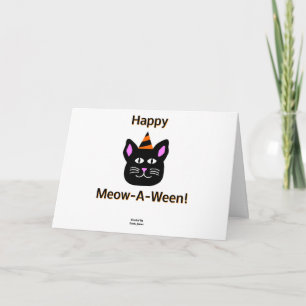 Horizontaal Wenskaart met zwart kattenvlees Kaart