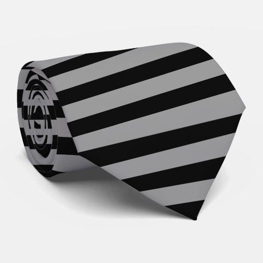 Horizontaal zilver en zwart Stropdas met horizonta (Opgerold)