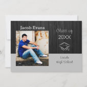 Horizontaal zwart hout Foto — Aankondiging Afstude (Voorkant)