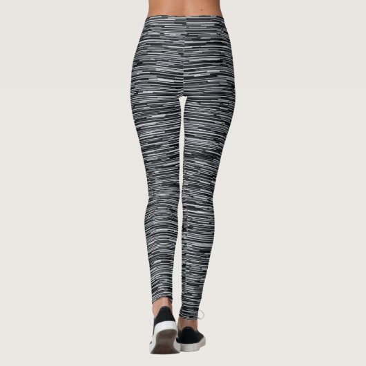 Horizontaal zwart-wit leggings (Achterkant)