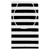 Horizontaal zwart-wit streeppatroon klein cadeauzakje (Achterkant)