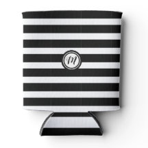 Horizontaal zwart-wit Striped Monogram