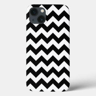 Horizontaal zwart-wit zigzag iPhone 13 hoesje