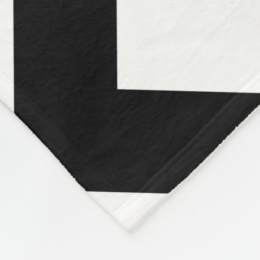 Horizontaal zwart-wit zigzag fleece deken (Hoek)