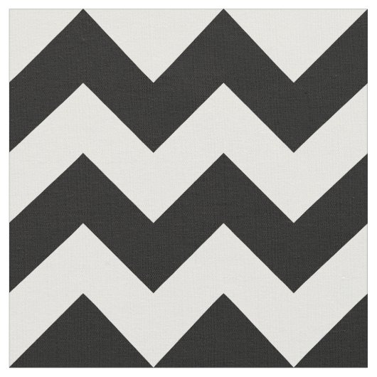 Horizontaal zwart-wit Zigzag Pattern Fabric Stof (Close Up)