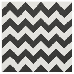 Horizontaal zwart-wit Zigzag Pattern Fabric Stof