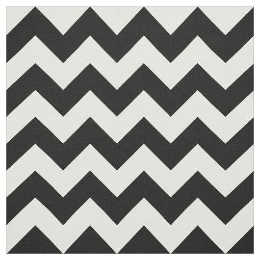 Horizontaal zwart-wit Zigzag Pattern Fabric Stof (Swatch)