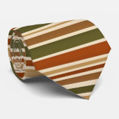 horizontal   stripes in  retro autumn mood  stropdas (Opgerold)