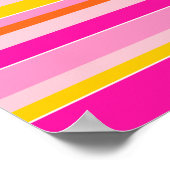 Horizontal Stripes Pink Orange Yellow Striped Poster (Hoek)