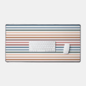 Horizontal Terracotta and Teal Stripes (Clavier et souris)