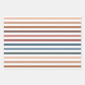 Horizontal Terracotta and Teal Stripes Inpakpapier Vel (Voorkant 3)