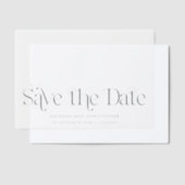 Horizontale Art Deco Sla de datum Overlay Vellum Uitnodigingen (Offset)