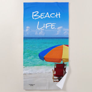 Horizontale Bedrijf Logo Tropical Beach Client Gif Strandlaken