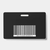 Horizontale bezoekerspas zwart-wit ontwerp badge (Achterkant)