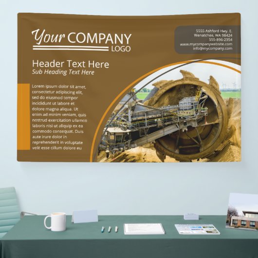 Horizontale Bruine & Gele Wand Logo Banner (Beurs)