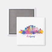 horizontale calgary acuarela magneet (Voorkant / Achterkant)