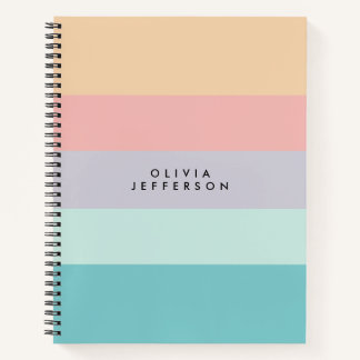 Horizontale ColorBlock Stripe Monogram Notitieboek