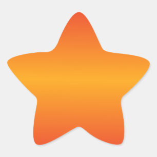 Horizontale Donkere Tangerine en Cadmium Rode Grad Ster Sticker