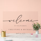 Horizontale Elegante Script Welkom Bruiloft Acryl Bord (Huwelijk)