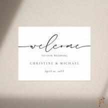 Horizontale Elegante Script Welkom Trouw 