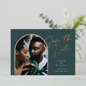 Horizontale Folie | De foto bewaart de Datum Folie Uitnodiging (Staand Voorkant)