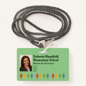 Horizontale foto-ID School Security Badge (Voorkant met draagriem)