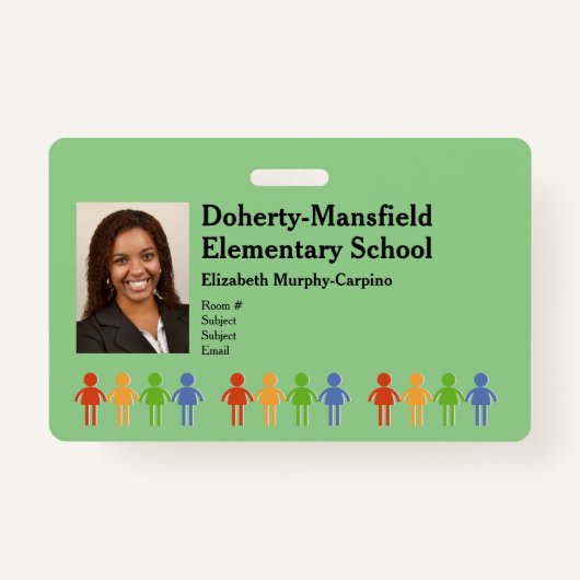 Horizontale foto-ID School Security Badge (Voorkant)