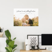 Horizontale foto Welkom op onze bruiloftsreceptie Poster (Thuiskantoor)