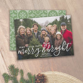 Horizontale fotoverraad voor Merry & Bright Callig Feestdagenkaart