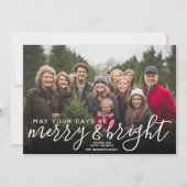 Horizontale fotoverraad voor Merry & Bright Callig Feestdagenkaart (Voorkant)
