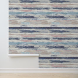 Horizontale geschetste artistieke lijnen oceaan kl behang