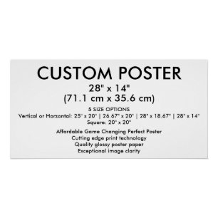 Horizontale Glanzende Aangepaste Poster 71cm x 36c Perfect Poster