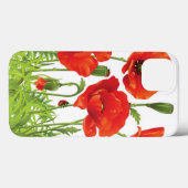 Horizontale grens met rode papaver Case-Mate iPhone case (Achterkant (horizontaal))