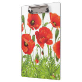 Horizontale grens met rode papaver klembord (Links)