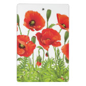 Horizontale grens met rode papaver mini klembord (Achterkant)