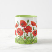 Horizontale grens met rode papaver mok (Midden)