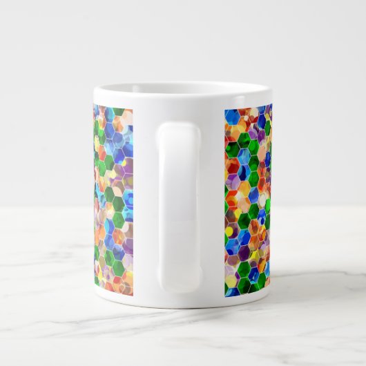 Horizontale hexagons met Piecewise Dot 20oz Mok (Achterkant)
