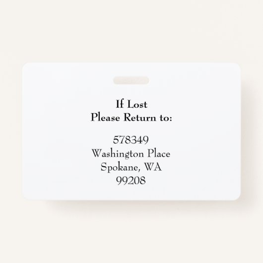 Horizontale ID Foto en QR code Badge Generic Blauw (Achterkant)