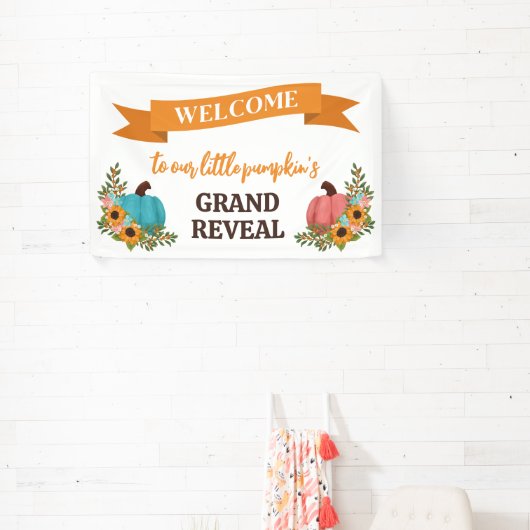 Horizontale Kleine Pompoen Geslacht Onthullen Welk Spandoek (Insitu)