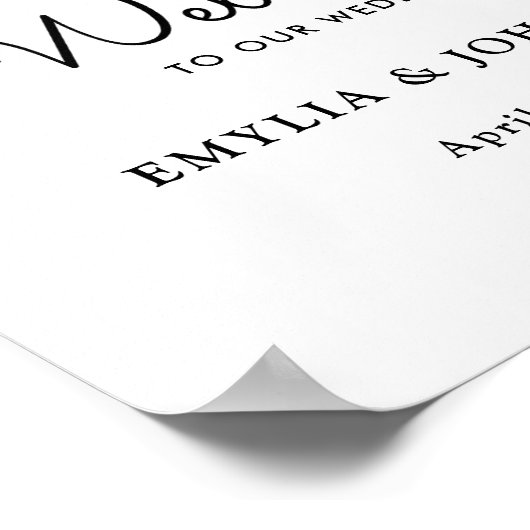 Horizontale minimalistische elegante script bruilo poster (Hoek)