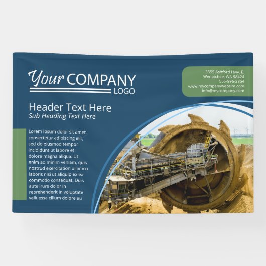 Horizontale Navy Blue, Sage Green Wall Logo Banner (Horizontaal)