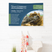 Horizontale Navy Blue, Sage Green Wall Logo Banner (Insitu)