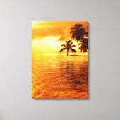 Horizontale palmboom zonsondergang canvas print (Voorkant)