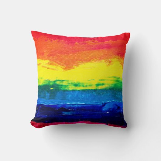 Horizontale regenboog kussen (Voorkant)
