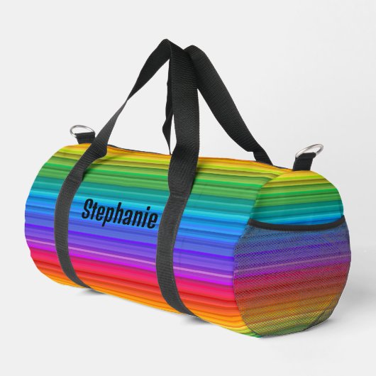 Horizontale Regenboog Stripes Design Duffel Bag Plunjezak (Rechterhoek)