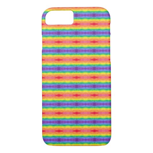 Horizontale regenboog Stripes SM iPhone Case (Achterkant)