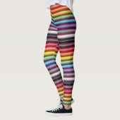 Horizontale regenbooglintkabel leggings (Links)