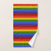 Horizontale regenboogstaven bad handdoek (Handdoek)