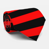 Horizontale rode en zwarte strepen stropdas (Opgerold)