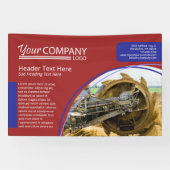 Horizontale Rood & Blauw Bedrijf Logo Wall Banner (Horizontaal)